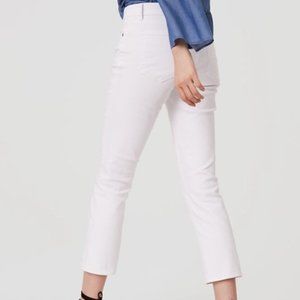 Loft modern crop white jeans